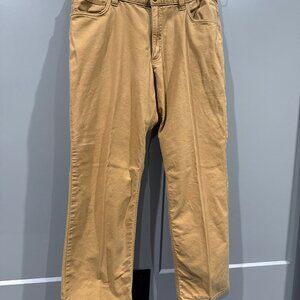 Carhartt Relaxed Fit Pants Size 36 x 30 Khaki Canvas 5 Pocket Workwear